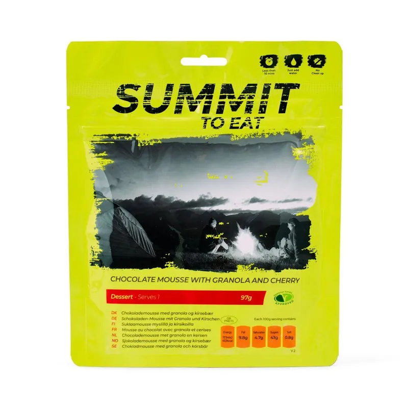 SUMMIT TO EAT dehydrovaná strava ČOKOLÁDOVÁ PĚNA S GRANOLOU A TŘEŠNĚMI Výhodná Nabídka