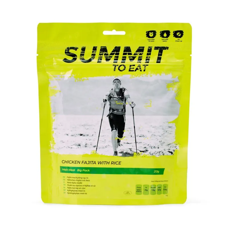 SUMMIT TO EAT dehydrovaná strava KUŘE FAJITA S RÝŽÍ Nová Kolekce