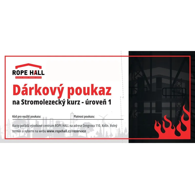 Značkový Dárkový poukaz na Stromolezecký kurz - Úroveň 1