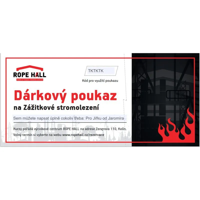 Dárkový poukaz na Zážitkové stromolezení Jen Po Omezenou Doba