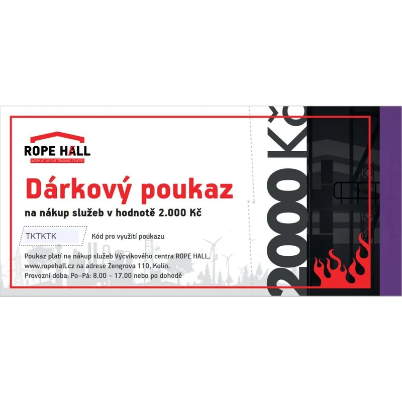 Ihned K Objednání Dárkový poukaz ROPE HALL - 2000 Kč