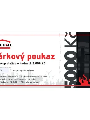 Výprodej Dárkový poukaz ROPE HALL - 5000 Kč