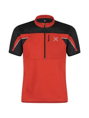 Omezená Nabídka MONTURA triko HIGH ZIP 2 T-SHIRT červeno/černá