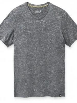 Odeslání Ihned SMARTWOOL Pánské triko M EVERYDAY EXPLORATION MERINO V-NECK TEE medium gray heather – šedé