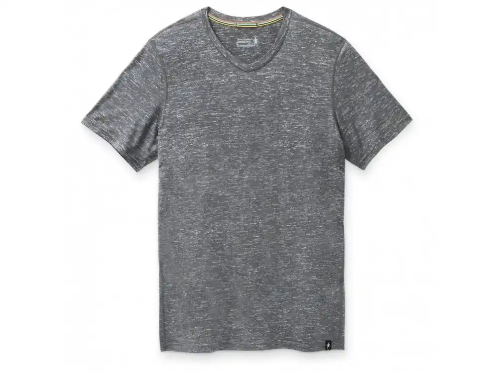 Odeslání Ihned SMARTWOOL Pánské triko M EVERYDAY EXPLORATION MERINO V-NECK TEE medium gray heather – šedé