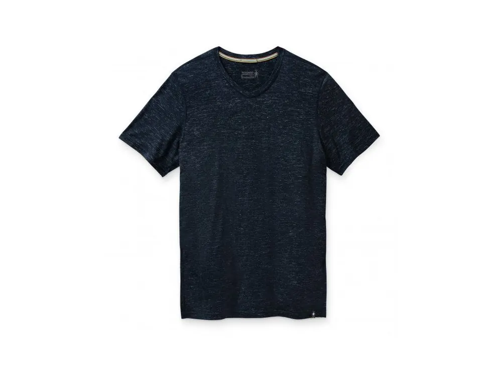 SMARTWOOL Pánské triko M EVERYDAY EXPLORATION MERINO V-NECK TEE deep navy heather – modré Nakupujte Hned