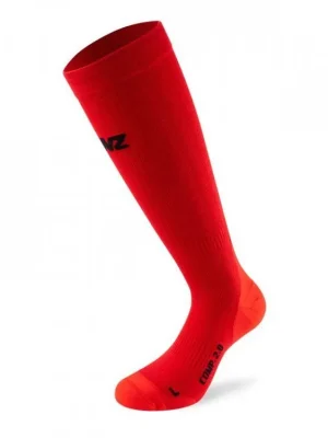 LENZ Kompresní podkolenky COMPRESSION SOCKS 2.0 MERINO - červené Víkendová Akce