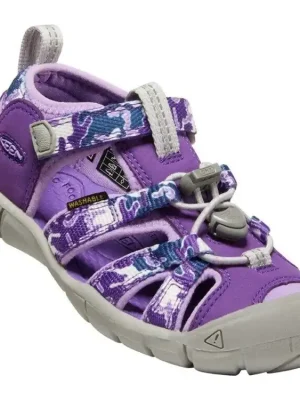 Výprodej KEEN Dětské sandály SEACAMP II CNX CHILDREN camo/tillandsia purple - fialové