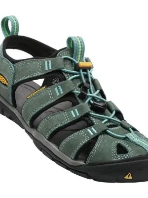 Omezená Nabídka KEEN Dámské sandály CLEARWATER CNX LEATHER WOMEN mineral blue/yellow - zelené