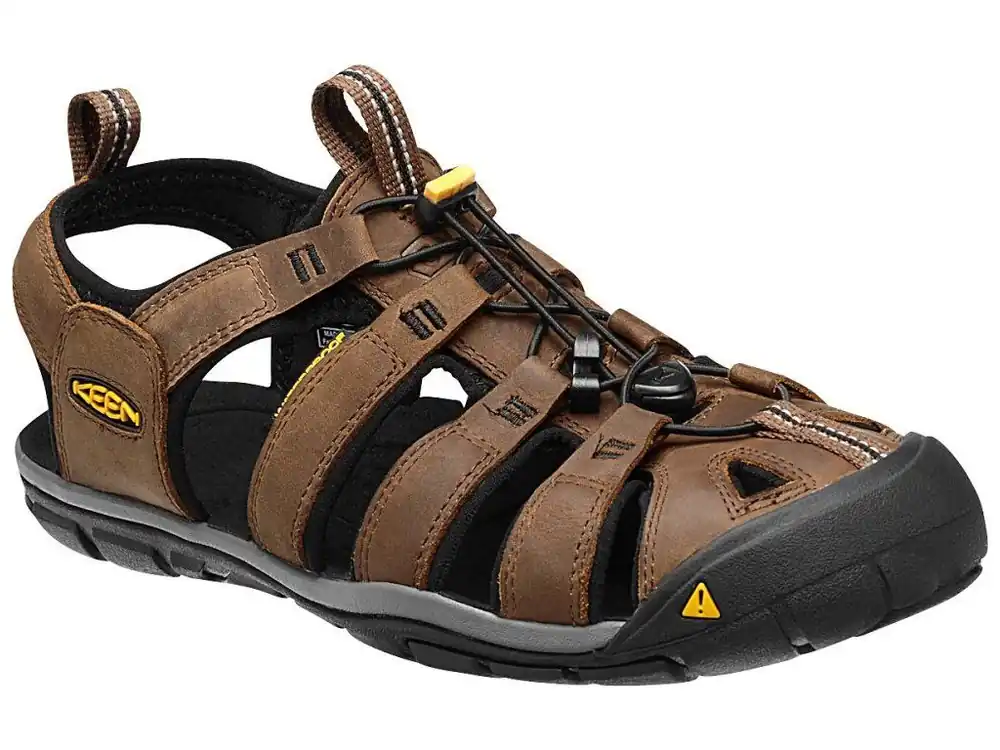 KEEN Pánské sandály CLEARWATER CNX LEATHER MEN dark earth/black - hnědé Akce