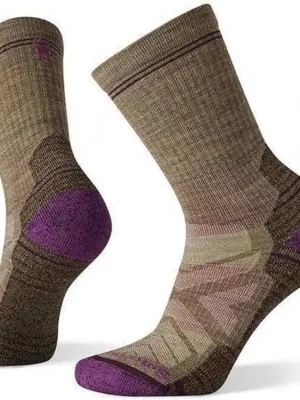 SMARTWOOL Dámské ponožky W HIKE LIGHT CUSHION CREW SOCKS fossil – hnědá Nejlepší Volba