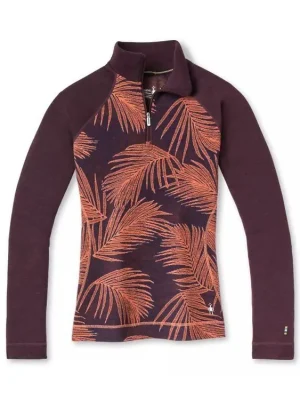 Speciální Cena SMARTWOOL Dámské triko W MERINO 250 BL PATTERN 44287 ZIP BOXED sunset coral palm - růžové