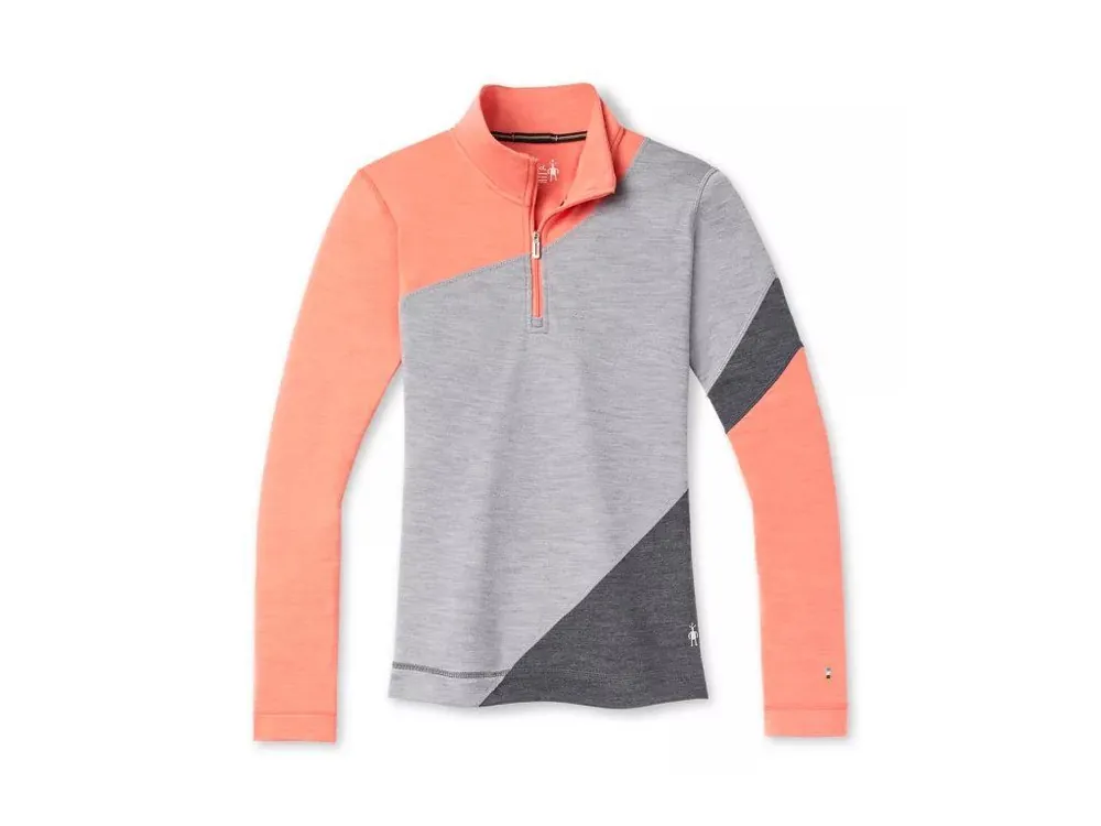 Kup Teď SMARTWOOL Dámské triko W MERINO 250 BL COLORBLOCK 44287 ZIP BOXED light gray heather - šedé