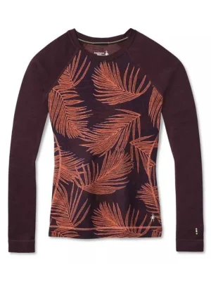 SMARTWOOL Dámské triko W MERINO 250 BASELAYER PATTERN CREW BXD sunset coral palm - růžové Nejlepší Cena