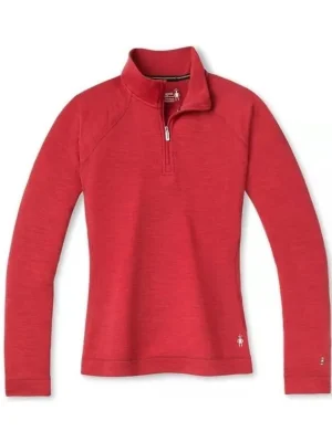 Speciální Cena SMARTWOOL Dámské triko W MERINO 250 BASELAYER 44287 ZIP BOXED pomegranate heather - červené