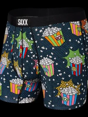 SAXX Pánské boxerky VIBE BOXER BRIEF - multi pop art popcorn Sleva