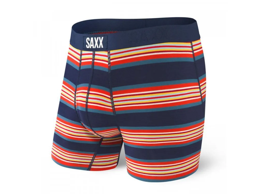 SAXX Pánské boxerky ULTRA BOXER BRIEF FLY - navy banner stripe Rychlé Dodání