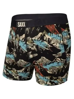Omezená Nabídka SAXX Pánské boxerky ULTRA BOXER BRIEF FLY - black mountainscape