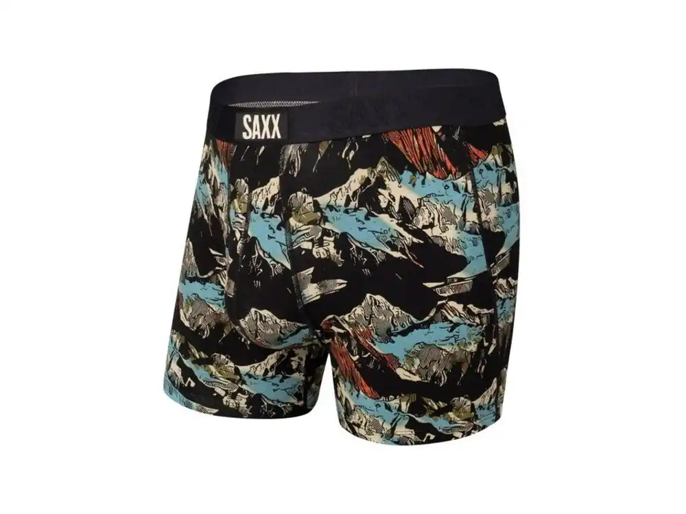 Omezená Nabídka SAXX Pánské boxerky ULTRA BOXER BRIEF FLY - black mountainscape