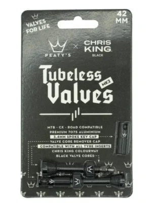 Vrácení Zdarma Bezdušové ventilky PEATY'S X CHRIS KING (MK2) 42MM (PTV2-42-BLK-12)