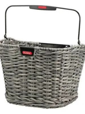 Ověřený Košík na řidítka Klickfix, rákos/hnědá 34x25x27cm, pletený, bez adaptéru,16 l