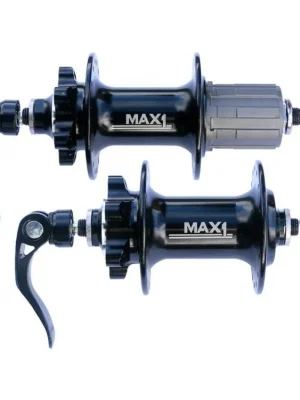 Náboje Max1 Sport Disc - přední 100/9 mm a zadní 135/9 mm, 32 děr, 6 děr, černá Doprava Zdarma