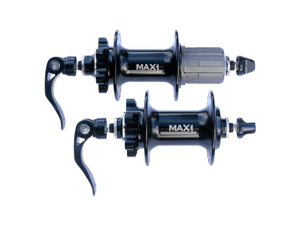 Náboje Max1 Sport Disc - přední 100/9 mm a zadní 135/9 mm, 32 děr, 6 děr, černá Doprava Zdarma