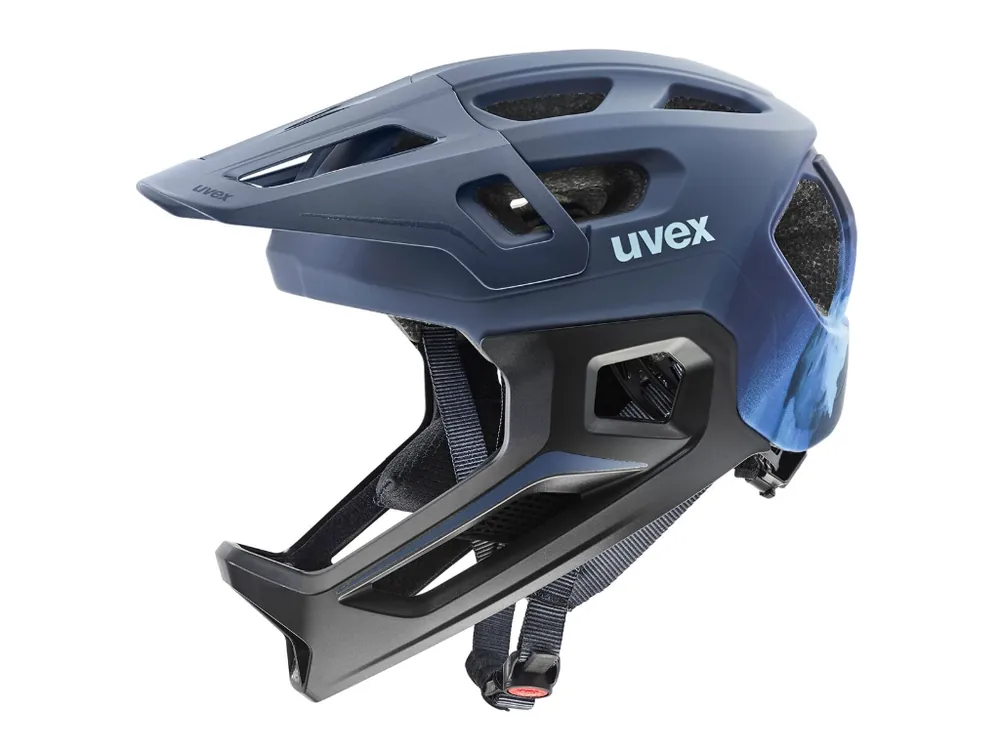 Značkový Přilba UVEX React JR Fullface (S4146980200) - Dusk Blue Matt, juniorská