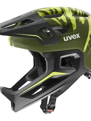 Přilba UVEX React JR Fullface (S4146980400) - Dark Olive Matt, juniorská Aktuální