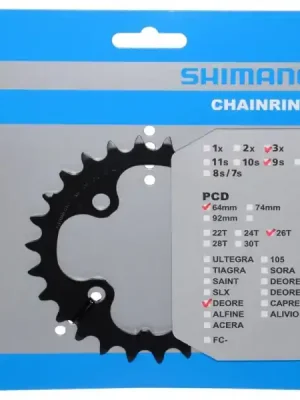 Převodník Shimano M610-590 26z Oblíbený