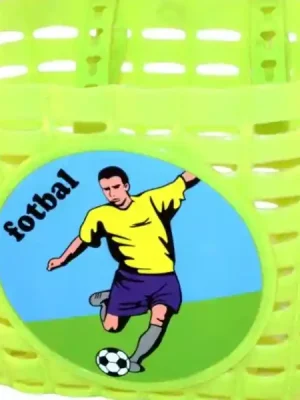 Koš dětský barevný zelený FOTBAL + pásky Sezónní Sleva