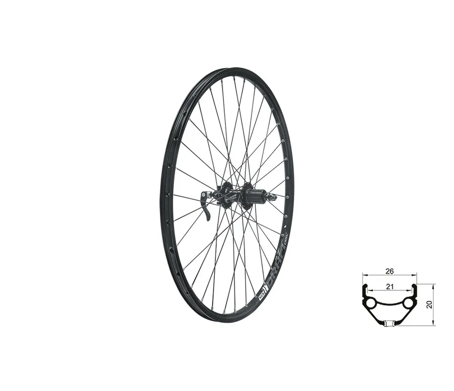 Cenově Výhodný Zapletené kolo zadní KLS DRAFT DSC R, 27,5, black