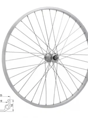 Kolo zapletené 28 622-19 zadní 36 děr stříbrné Union/CnSpoke Oblíbený