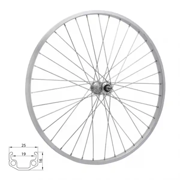Kolo zapletené 28 622-19 zadní 36 děr stříbrné Union/CnSpoke Oblíbený