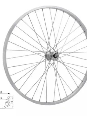 Kolo zapletené 28 622-19 přední 36 děr stříbrné Union/CnSpoke Originální