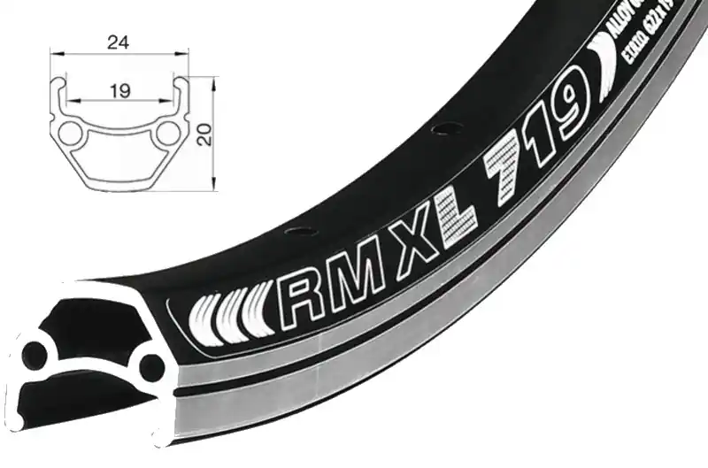 Autentický Ráfek REMERX DRAGON 719 V-brake 584x19 36děr černý