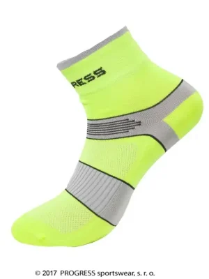 Ponožky Progress CYCLING fluoritovo/šedé Aktuální