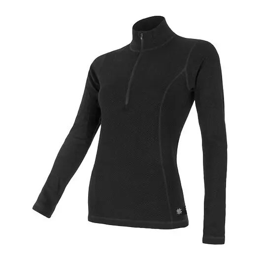 Top Prodej Triko dlouhé dámské SENSOR MERINO DOUBLE FACE zip černé