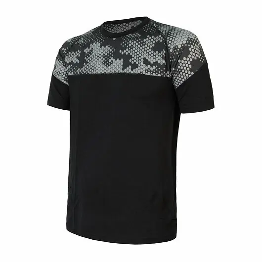 Triko krátké pánské SENSOR MERINO IMPRESS černá/honeycomb Tovární Cena