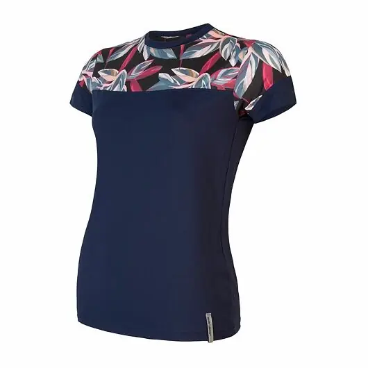 Akční Nabídka Triko krátké dámské SENSOR COOLMAX IMPRESS deep blue/leaves