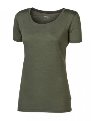 Triko krátké dámské Progress MERINO khaki melír Super Cena