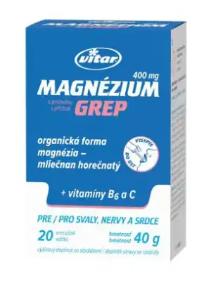 Odeslání Ihned VITAR Magnézium 400mg, B6+C, 20 sáčků