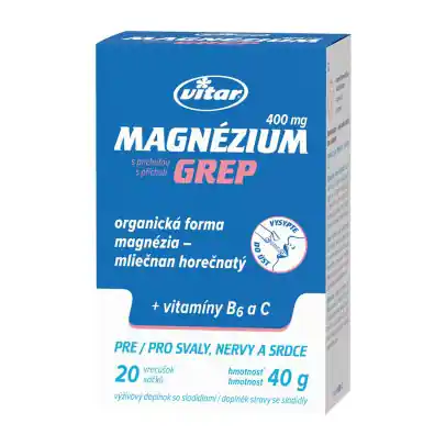 Odeslání Ihned VITAR Magnézium 400mg, B6+C, 20 sáčků