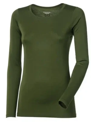 Triko dlouhé dámské Progress merino khaki melír Aktuální