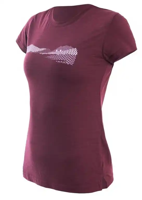Triko krátké dámské SENSOR MERINO AIR PT HILLS port red Výhodná Nabídka