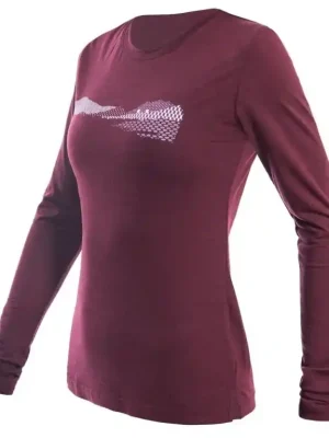 Triko dlouhé dámské SENSOR MERINO AIR PT HILLS port red Hit Sezóny