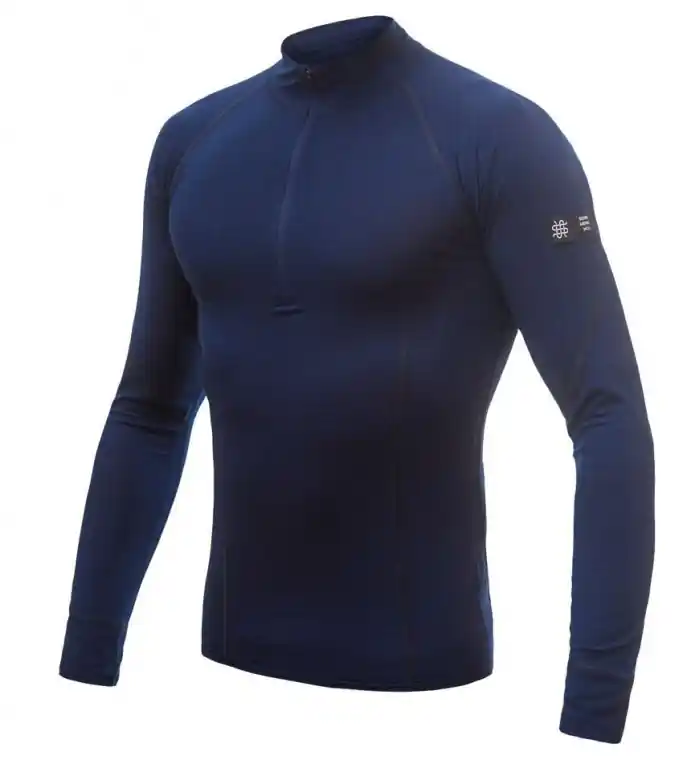 Cenově Výhodný Triko dlouhé pánské SENSOR MERINO ACTIVE zip tmavě modré