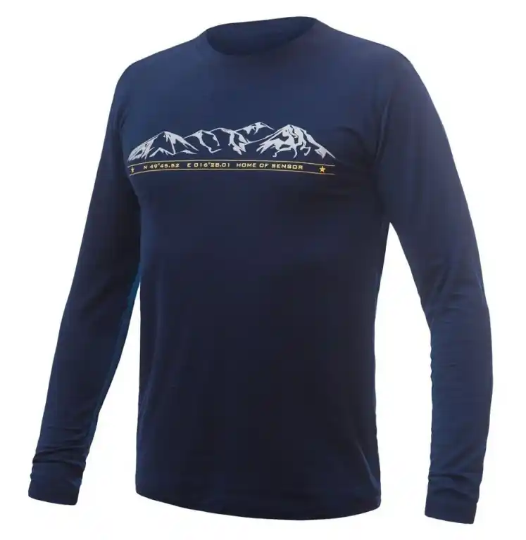 Akční Nabídka Triko dlouhé pánské SENSOR MERINO ACTIVE PT MOUNTAINS tmavě modré