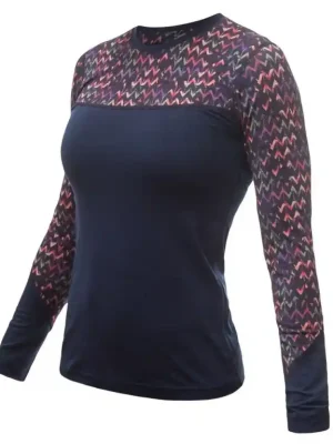 Akční Cena Triko dlouhé dámské SENSOR MERINO IMPRESS deep blue/origami