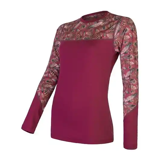 Vysoce Kvalitní Triko dlouhé dámské SENSOR MERINO IMPRESS lilla/feather